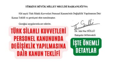 Türk Silahlı Kuvvetleri Personel Kanununda Değişiklik Yapılmasına Dair Kanun Teklifi