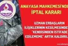 Uzman Erbaşların "Kendisinden İstifade Edilememesi" İbaresini Anaysa Mahkemesi İptal Etti