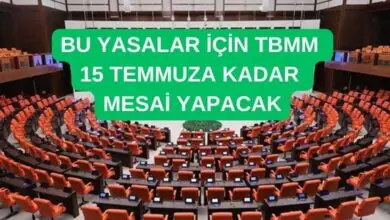 Bu Yasalar İçin TBMM 15 Temmuza Kadar Mesai Yapacak