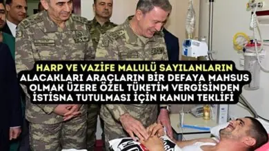 Harp ve Vazife Malulü Sayılanların Alacakları Araçların Bir Defaya Mahsus Olmak Üzere Özel Tüketim Vergisinden İstisna Tutulması İçin Kanun Teklifi