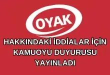 OYAK Hakkındaki İddialar İçin Kamuoyu Duyurusu Yayınladı