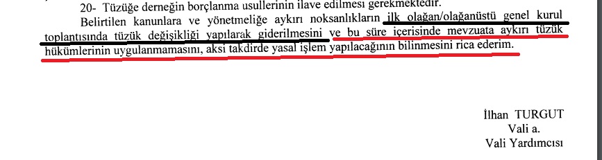 İl Sivil Toplumla İlişkiler Müdürlüğü Yazısı 1