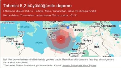 Akdenizde Deprem