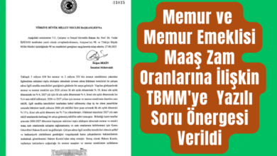 Memur ve Memur Emeklisi Maaş Zam Oranlarına İlişkin TBMM'ye Yazılı Soru Önergesi