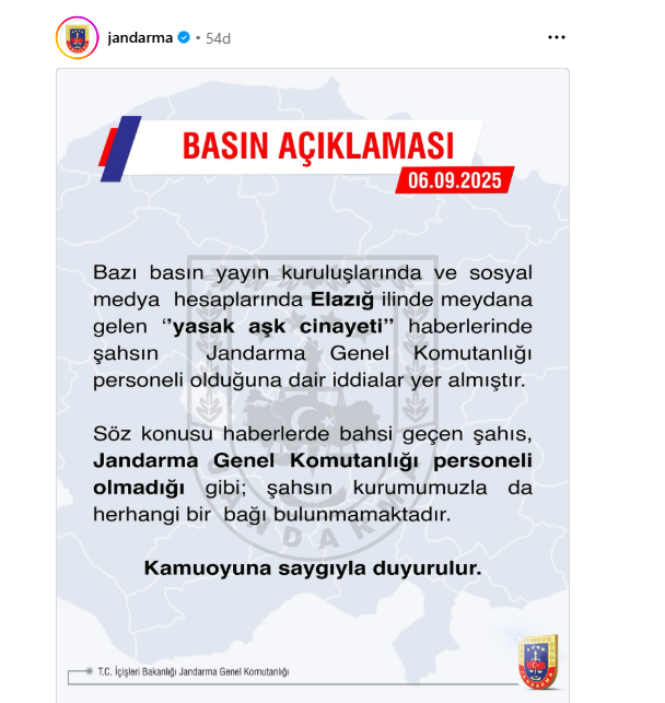 Yasak Aşk” Değil, Planlı Cinayet Mi Jandarma Genel Komutanlığı Açıklama Yapmıştı