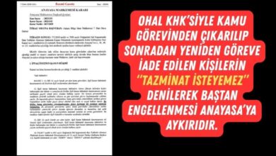 AYM’den Emsal Karar OHAL KHK’siyle Ayrılıp İade Edilenlere Tazminat Yolu Açıldı
