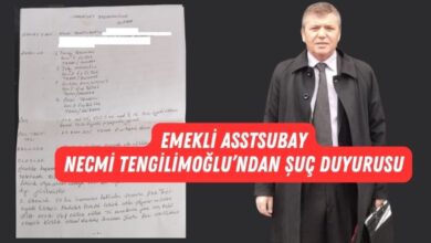Emekli Astsubay Necmi Tengilimoğlu'ndan suç Duyurusu