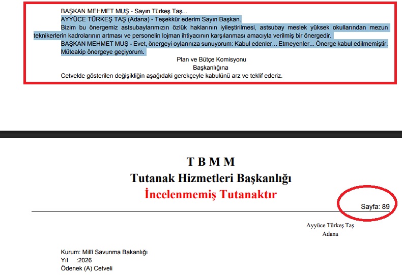 Meclis Tutanakları "Var ve Reddedildi" Derken, TEMAD Neye Dayanarak "Yok" Dedi? Astsubaylar Kime İnanacak? 2 önerge resmi