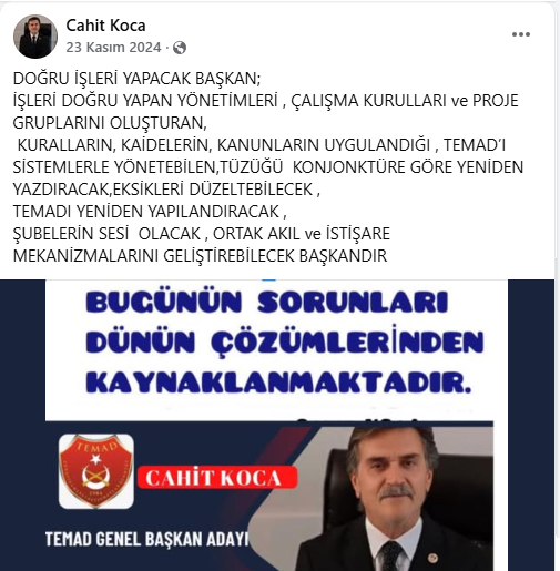 TEMAD Başkanı Cahit KOCA ve Tüzük Fiyaskosu 1 dogru baskan tuzun yazandir