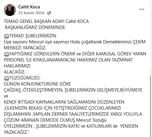 TEMAD Başkanı Cahit KOCA ve Tüzük Fiyaskosu 2 tuzuk