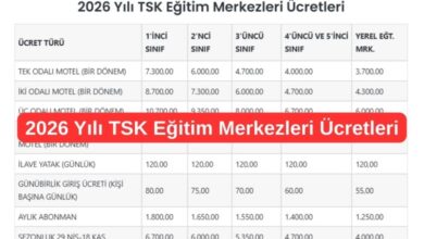 2026 Yılı TSK Eğitim Merkezleri Ücretleri