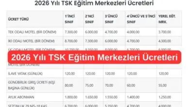 2026 Yılı TSK Eğitim Merkezleri Ücretleri