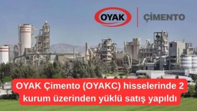 OYAK Çimento (OYAKC) hisselerinde 2 kurum üzerinden yüklü satış yapıldı