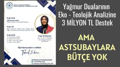 Yağmur Dualarının Eko-Teolojik Analizine 3 MİLYON TL Destek! Ama Astsubaylara Bütçe Yok!!!